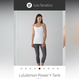 VGUC Lululemon Power Y Tank, white ~ size 8